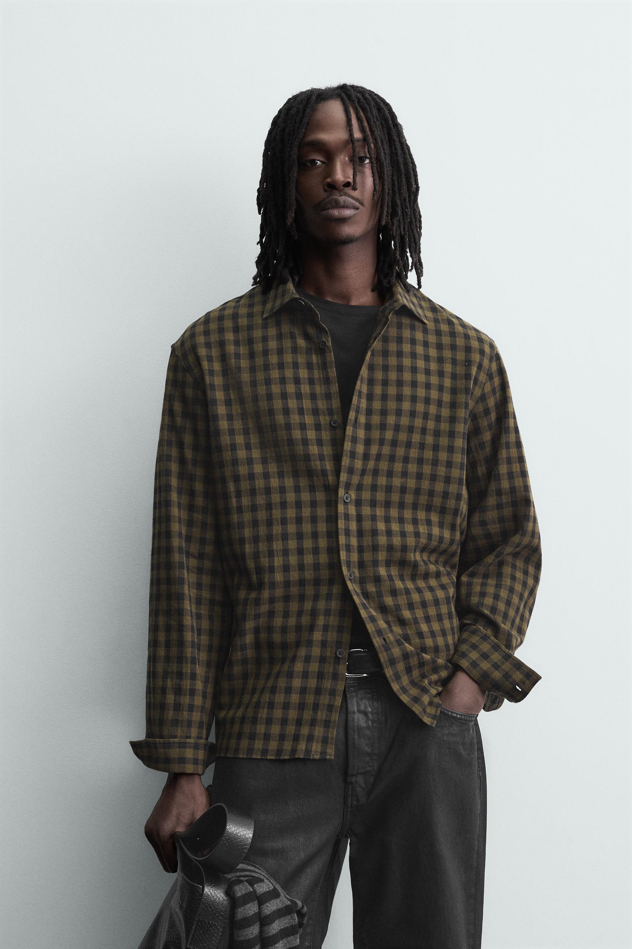 RELAXED FIT PLAID SHIRT